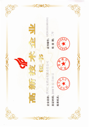 2018.12 高新技术91国产证书